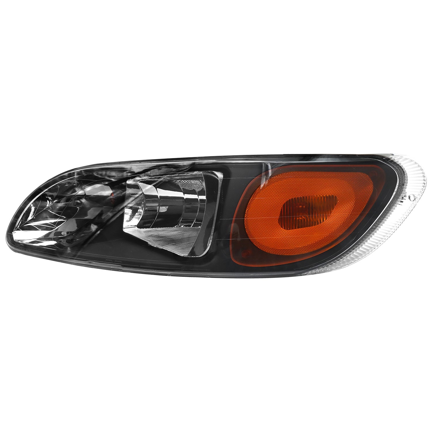 Black Headlight Assembly Pair for 2005-2015 Peterbilt 325 330 335 337 340 348 382 384 386 387 Trucks - Left Driver & Right Passenger Side Replacement - Perfect for Night Driving and Enhanced Road Safety