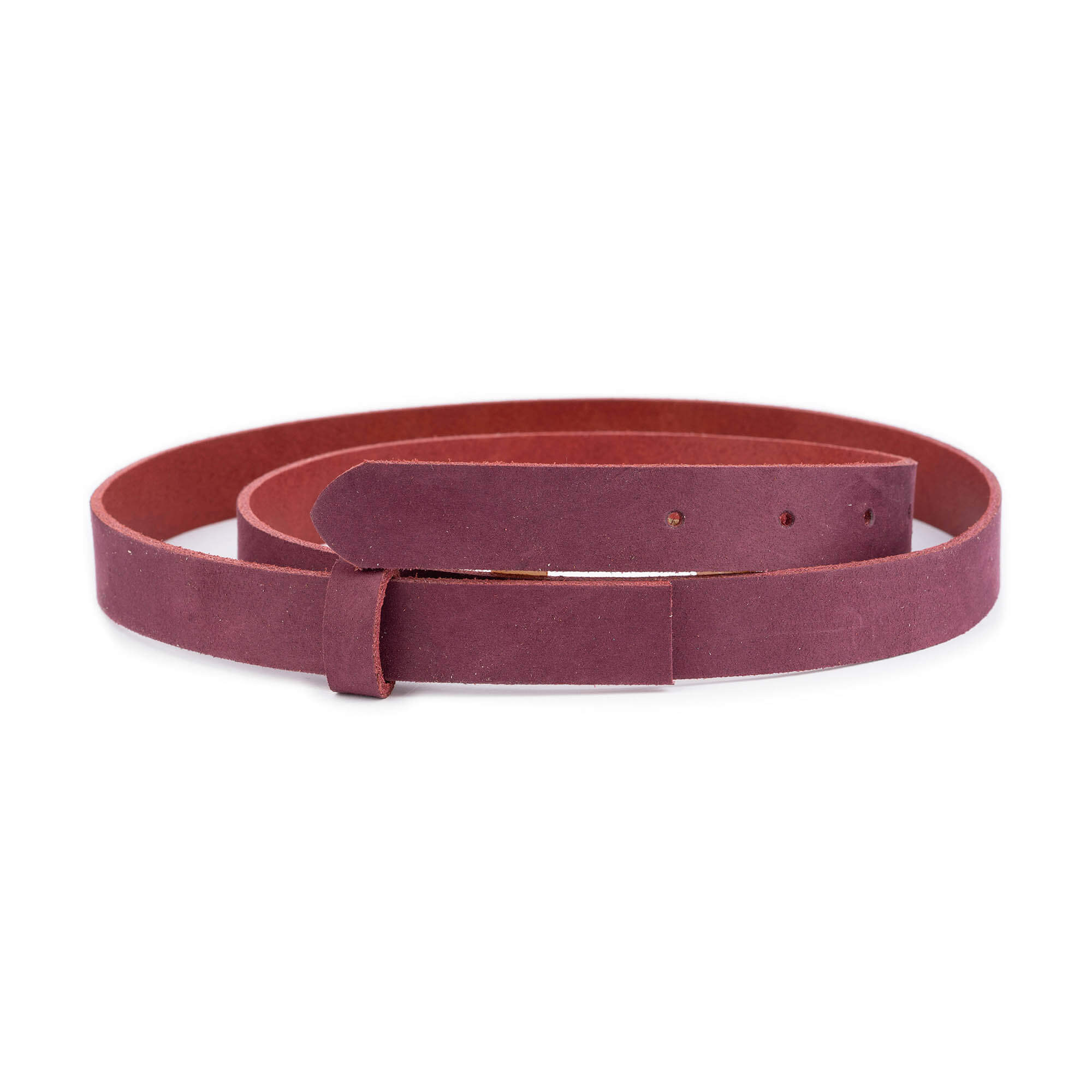 2.5 cm Soft Burgundy Leather Belt Strap Replacement for Versace Buckles - Perfect for Fashion Accessories & Belt Repair