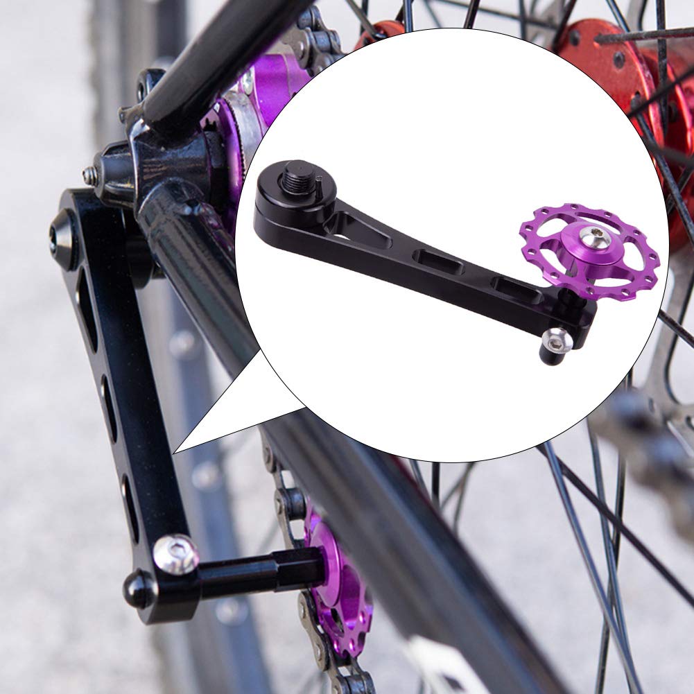 JIANWEI Aluminum Alloy Bike Chain Tensioner & Guide - Single Speed Chain Protector for MTB & Road Bikes - Adjustable Converter (Black) | Perfect for Mountain Biking, Road Racing & Urban Commuting