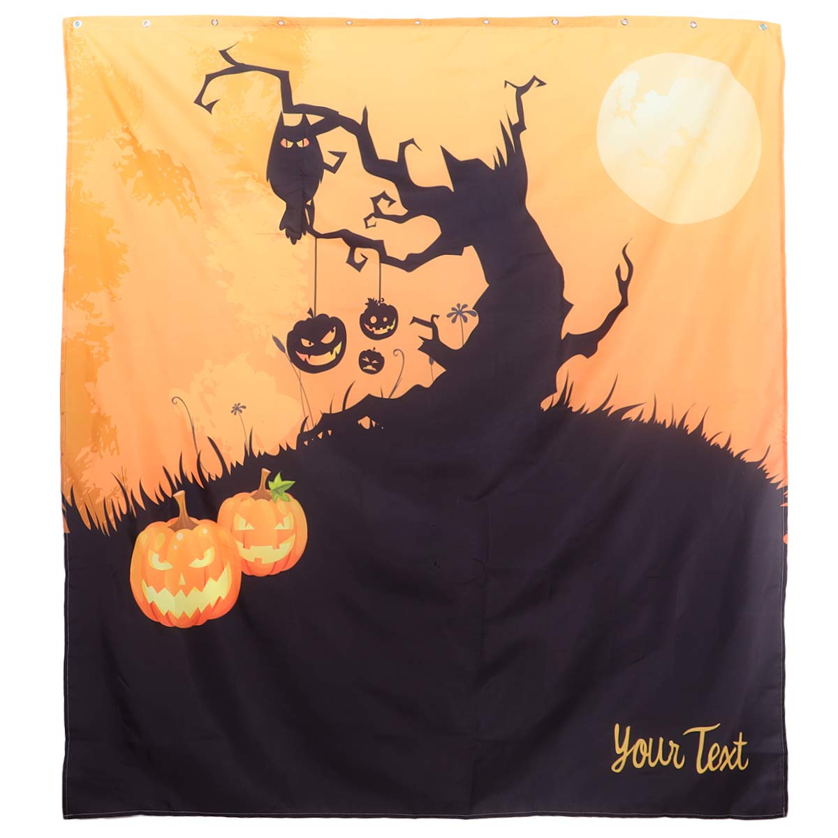 YARNOW Halloween Shower Curtain Set - Waterproof Printed Bathroom Decor with Hooks (Multiple Colors) for Spooky Halloween Bathroom Makeover