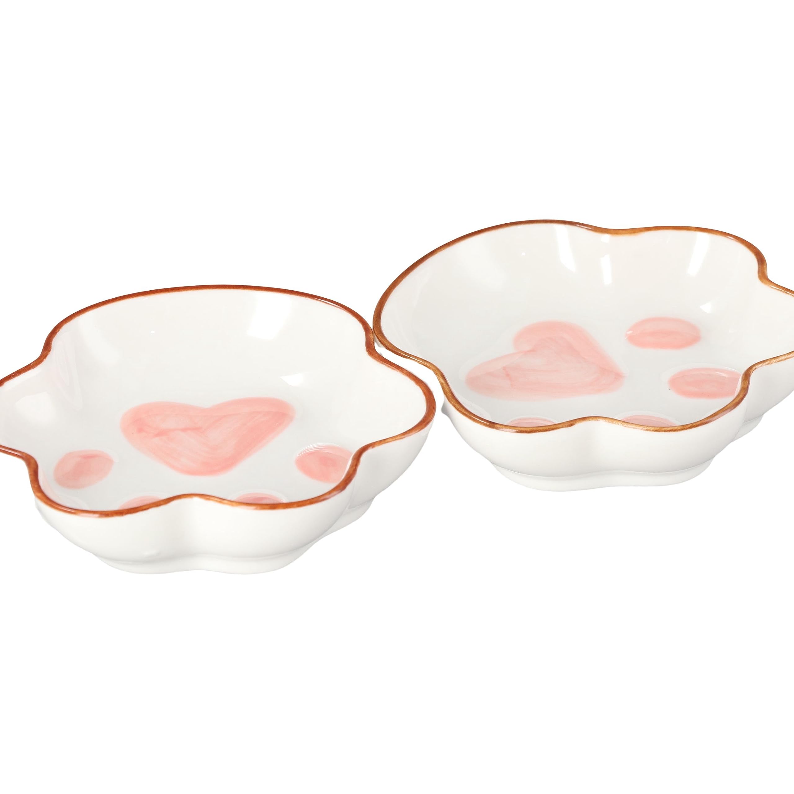 Leadigol Cat Paw Ceramic Dipping Sauce Dishes - Japanese Style Mini Cute Sushi Soy Sauce Bowl, Cartoon Dessert Plate for Sushi, Dumplings, and Appetizers