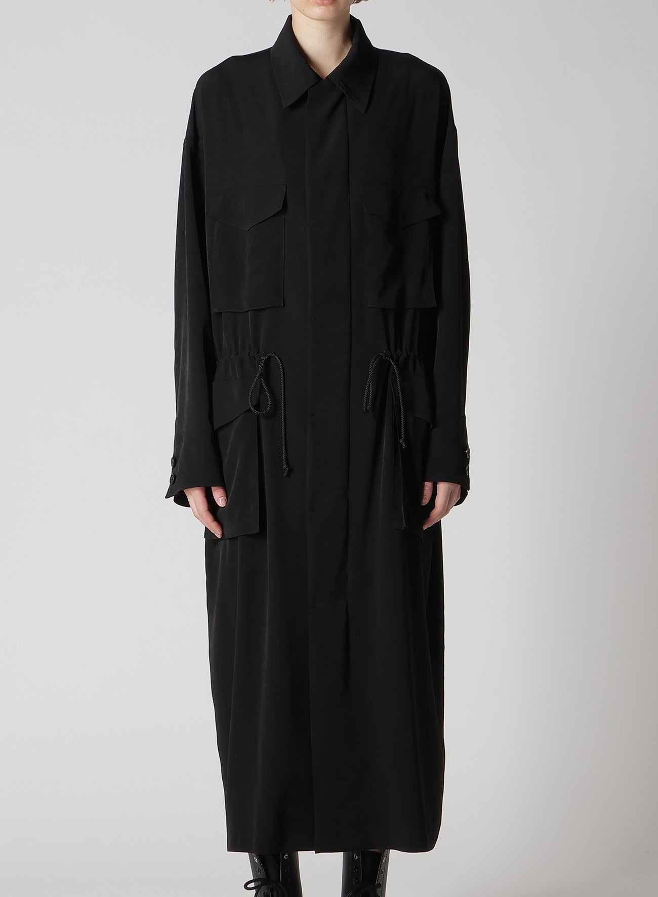Elegant Crepe de Chine Long Dress with 4 Pockets - Perfect for Weddings, Parties & Formal Occasions