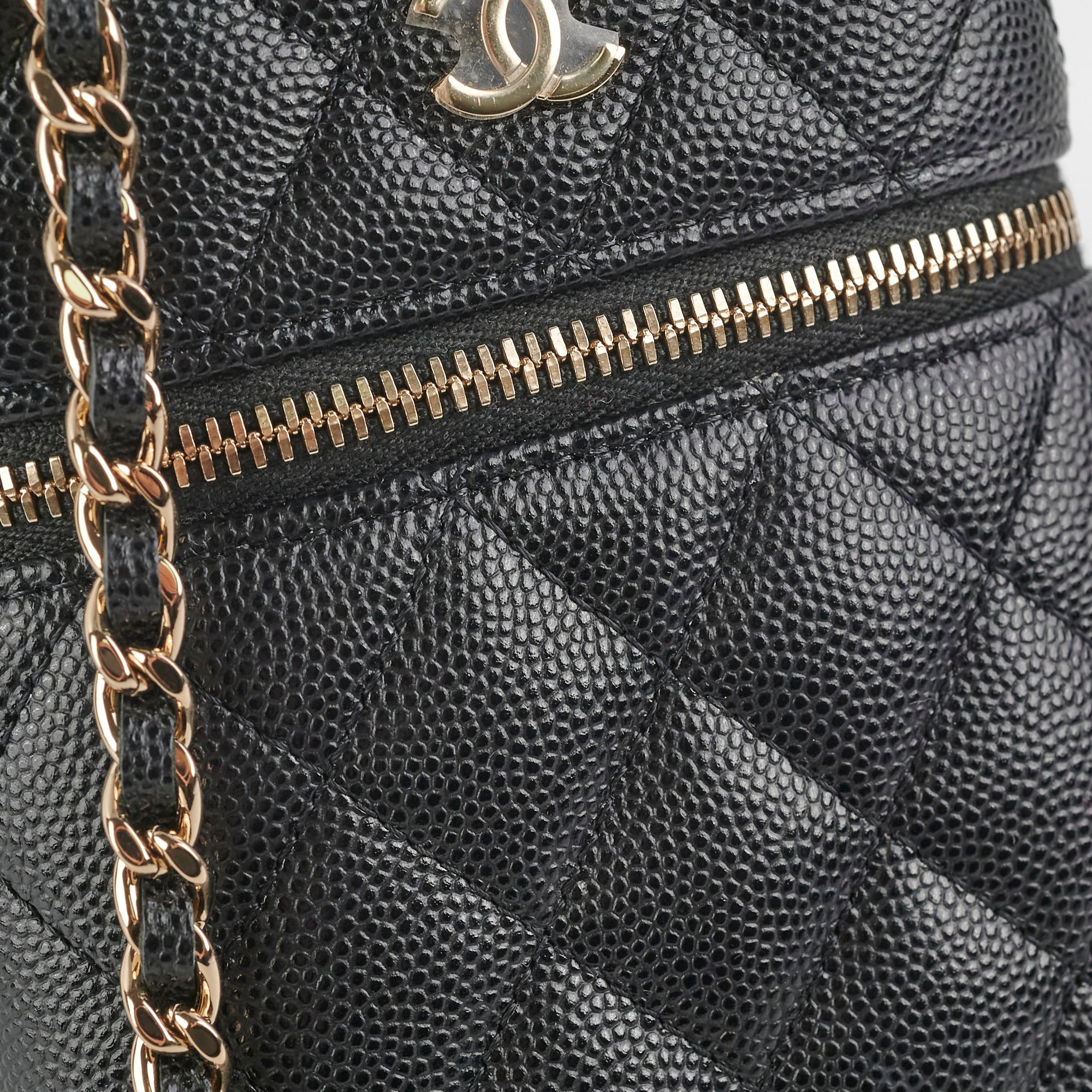 Chanel Caviar Vertical Vanity Case Black 31 Series - Luxury Designer Handbag for Women, Perfect for Travel, Work & Evening Events