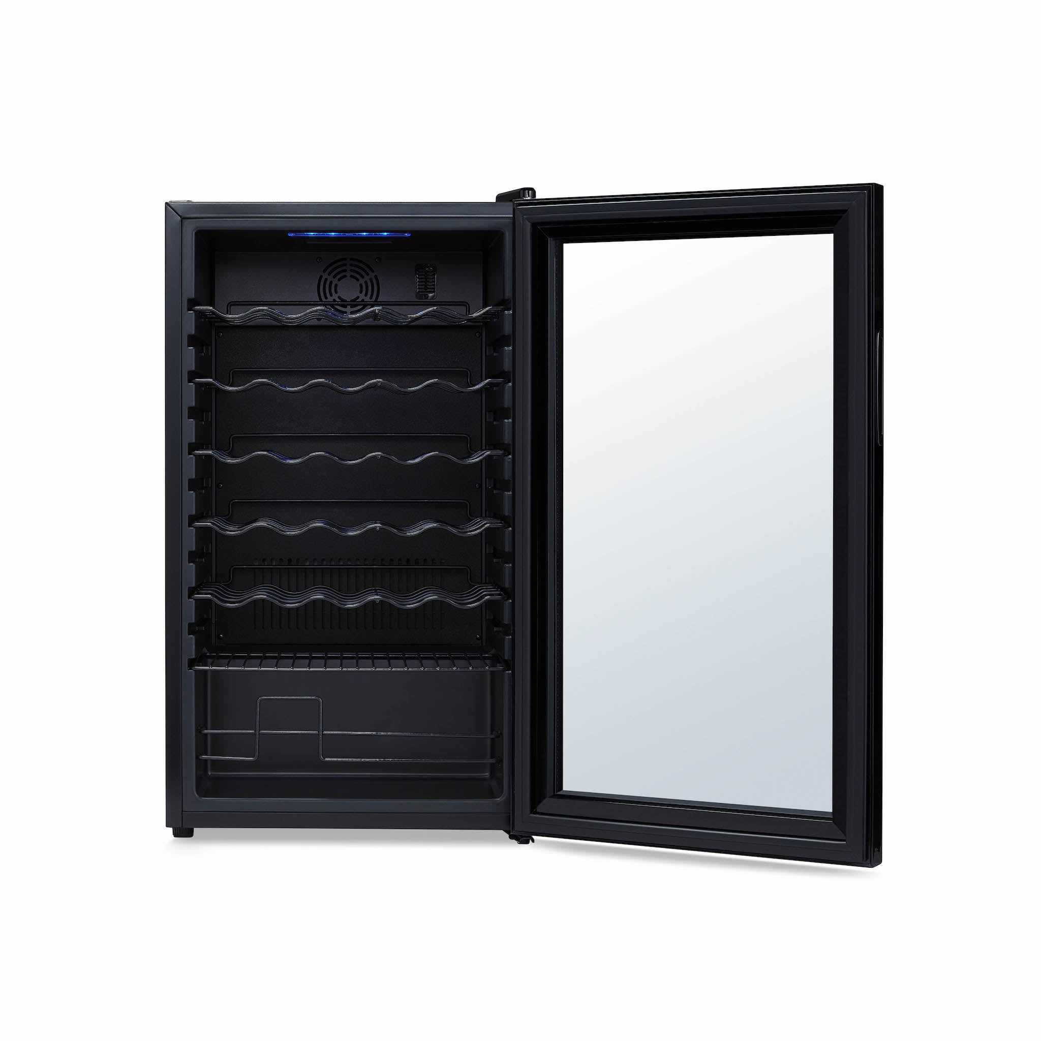 Newair® 34 Bottle 18.7 Cu. Ft. Black Freestanding Wine Cooler Refrigerator - Perfect for Home Bars, Restaurants, and Wine Cellars