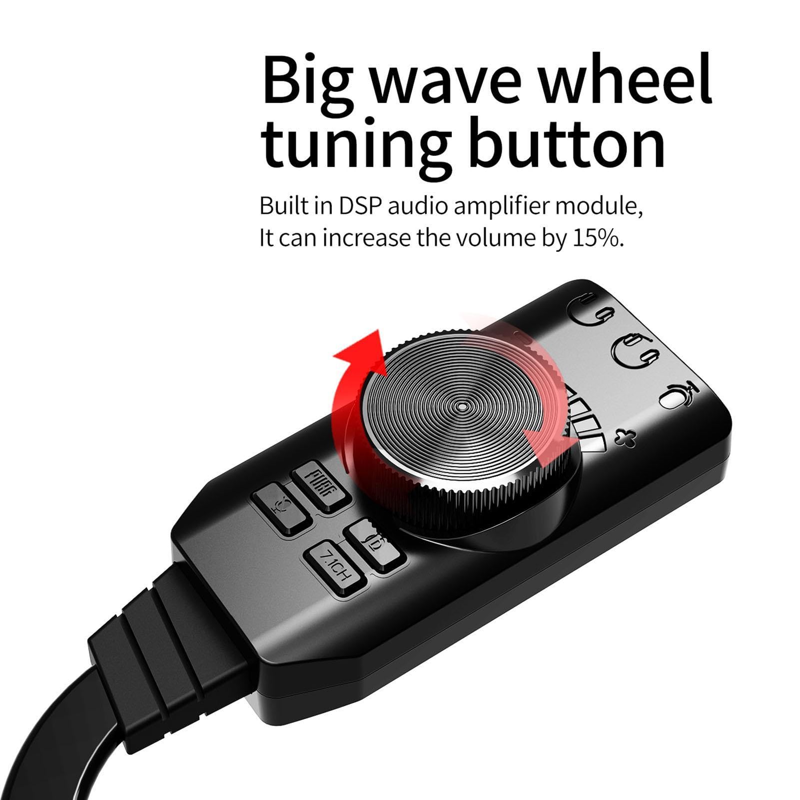 Premium External USB Sound Card - Virtual 7.1 Surround Sound Audio Adapter with Optical Output & Volume Control | Portable USB DAC for Gaming (League of Legends), Streaming, Music Production & PC Headsets | Perfect for Esports, Home Theater & Studio Recording