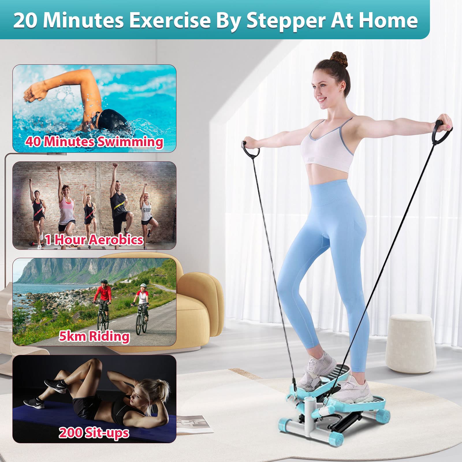 Best Stepper Machine for Home & Office Workout - Portable Exercise Steppers for Cardio Training, Leg & Core Strengthening - Perfect for Small Spaces & Desk Fitness