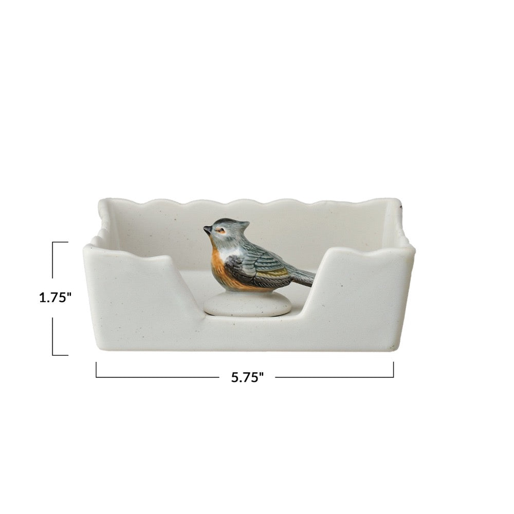 Elegant Ceramic Napkin Holder with Decorative Bird Design - Perfect for Dining Table Decor, Kitchen Accessories, and Party Table Settings
