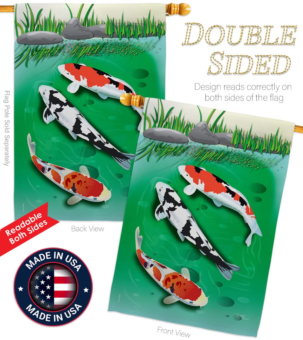 Koi Coastal Flag Set 28x40 - House Decor for Outdoor & Garden