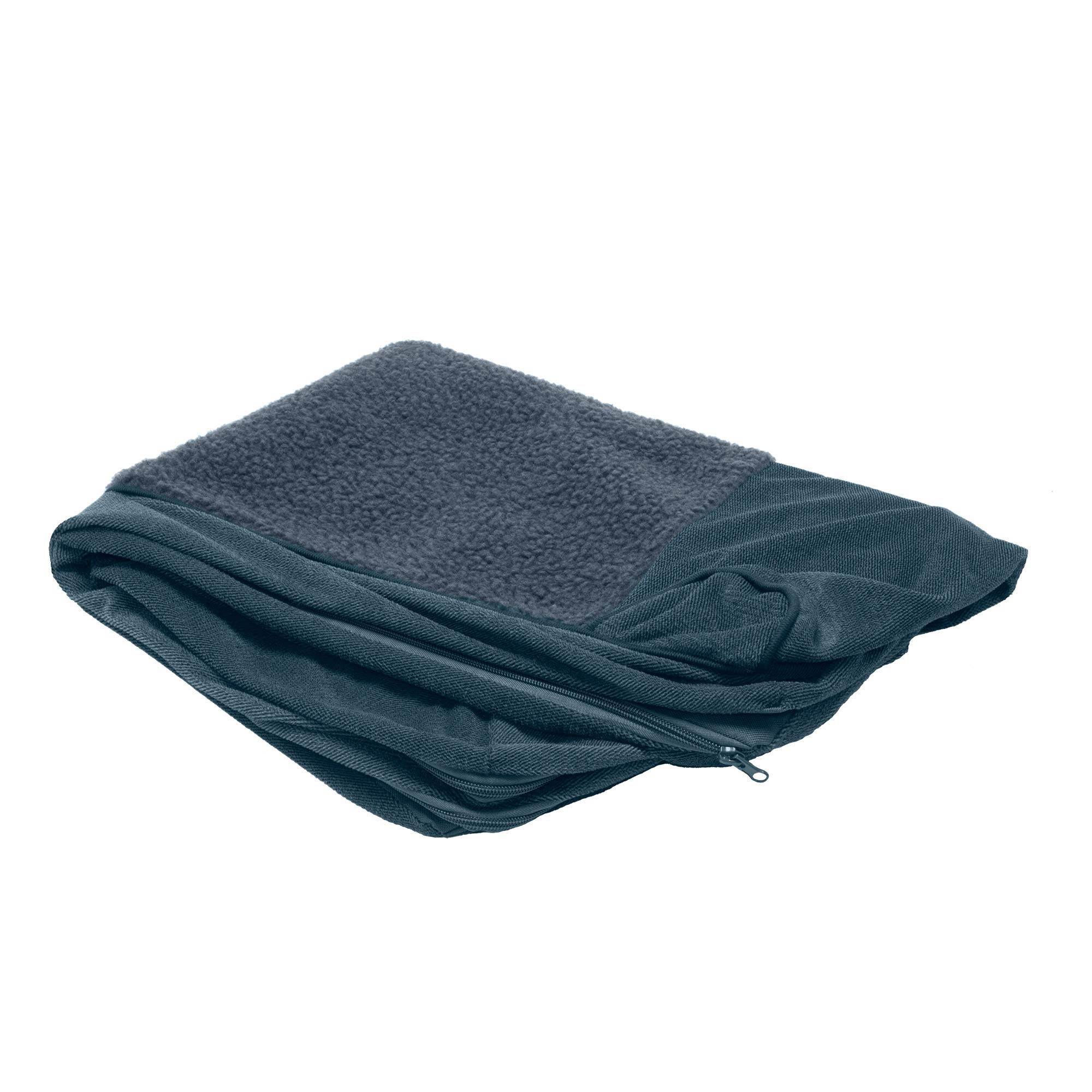 Furhaven Replacement Dog Bed Cover - Soft Sherpa & Chenille Sofa-Style Pet Bed Cover, Machine Washable, Orion Blue, Jumbo Plus (XX-Large) - Perfect for Large Dogs, Pet Sofas, and Cozy Home Decor