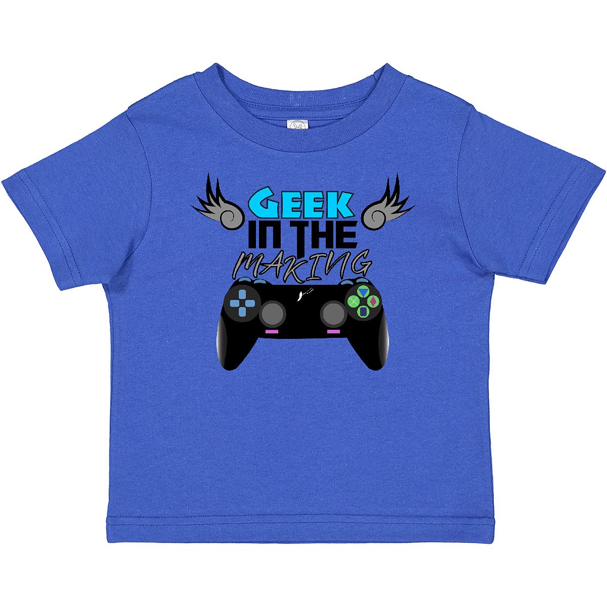 Inktastic Geek in The Making Black Video Game Controller Toddler T-Shirt - Cute Gamer Baby Onesie for Boys & Girls - Perfect for Gaming Events, Birthday Gifts & Casual Wear