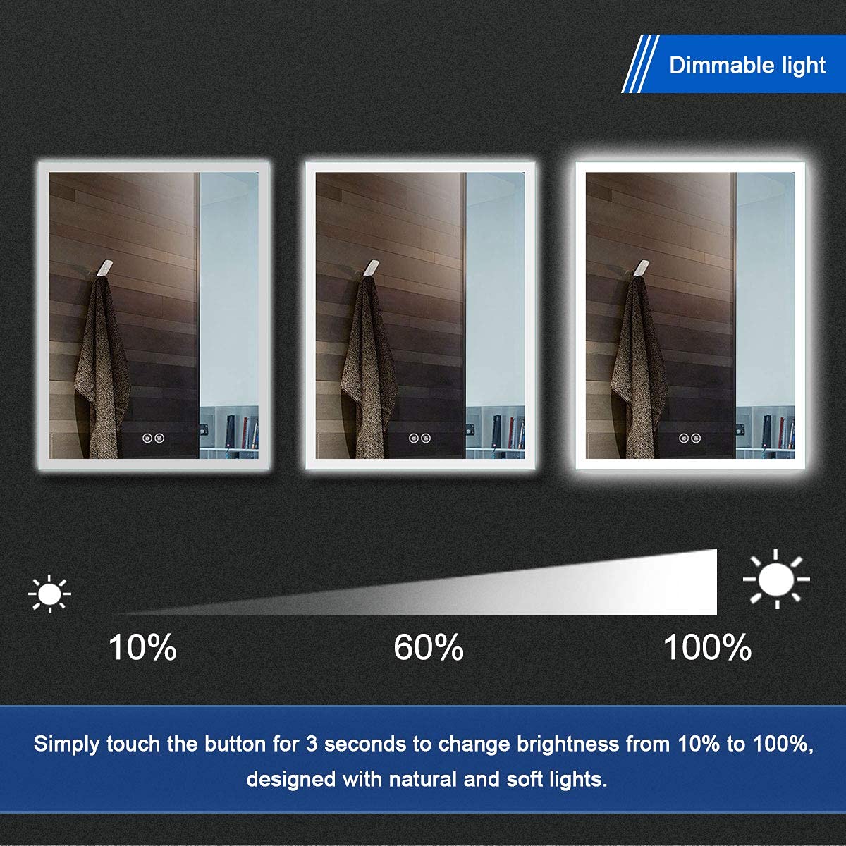 DECORAPORT 84 x 40 Inch Smart LED Bathroom Mirror with Dimmable Lights, Anti-Fog & Bluetooth - Modern Vanity Mirror for Makeup, Shaving & Home Decor (Ideal for Bathrooms, Bedrooms & Dressing Rooms)