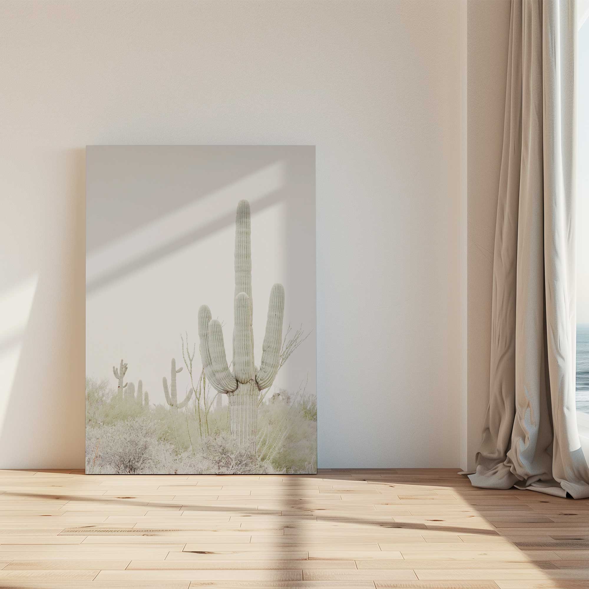 Desert Cactus Wall Art - Hand Painted Canvas Print for Home & Office Decor - Perfect for Living Room, Bedroom, or Southwestern Style Interior Design