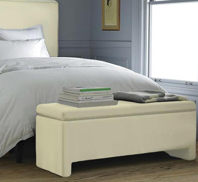 Stylish Customizable Storage Bench with Nailhead Trim - Perfect for Entryway, Bedroom, or Living Room Organization