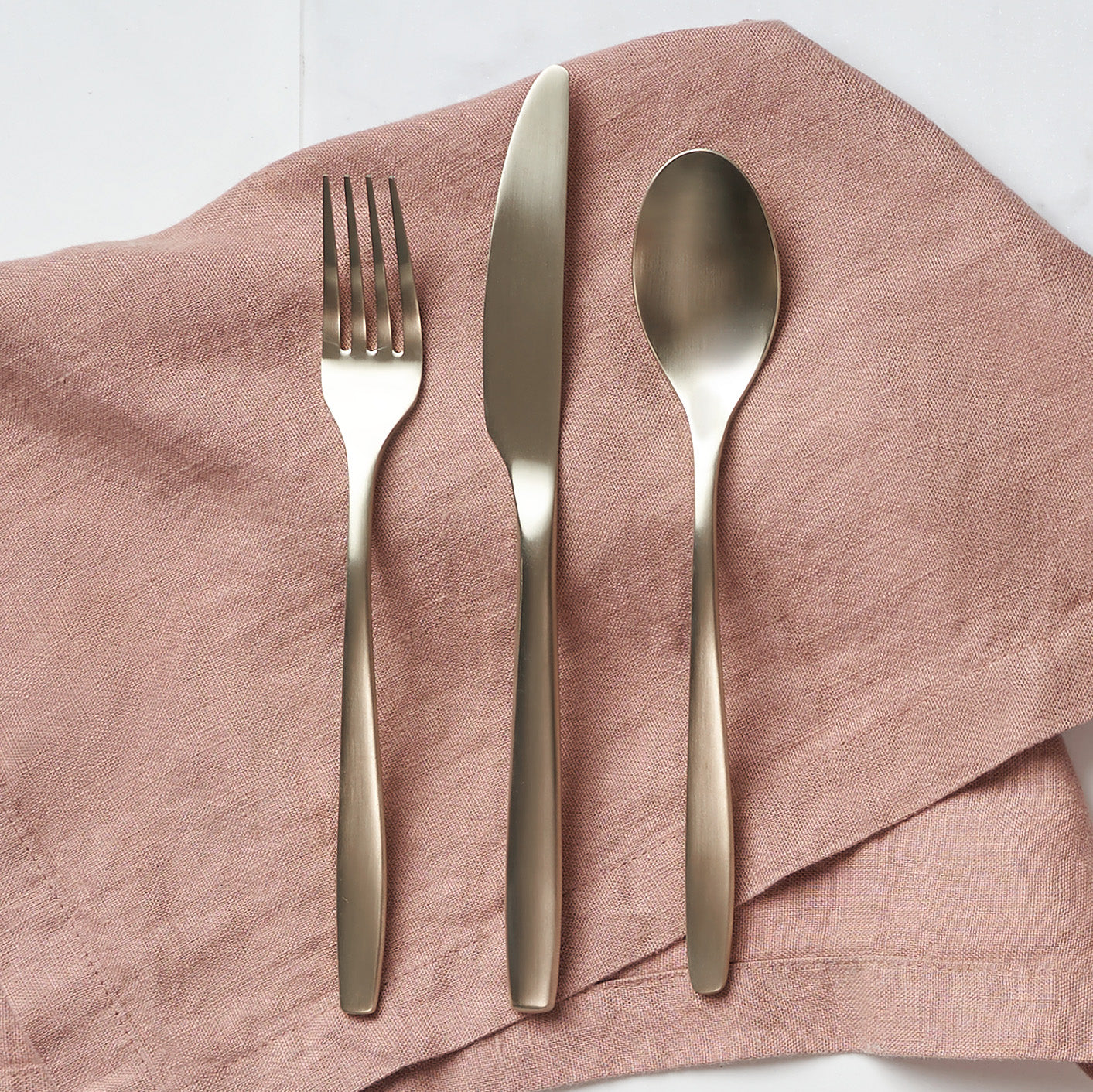 Averie Champagne Satin 20-Piece Flatware Set - Elegant Stainless Steel Cutlery for Fine Dining, Wedding Gifts & Formal Dinner Parties