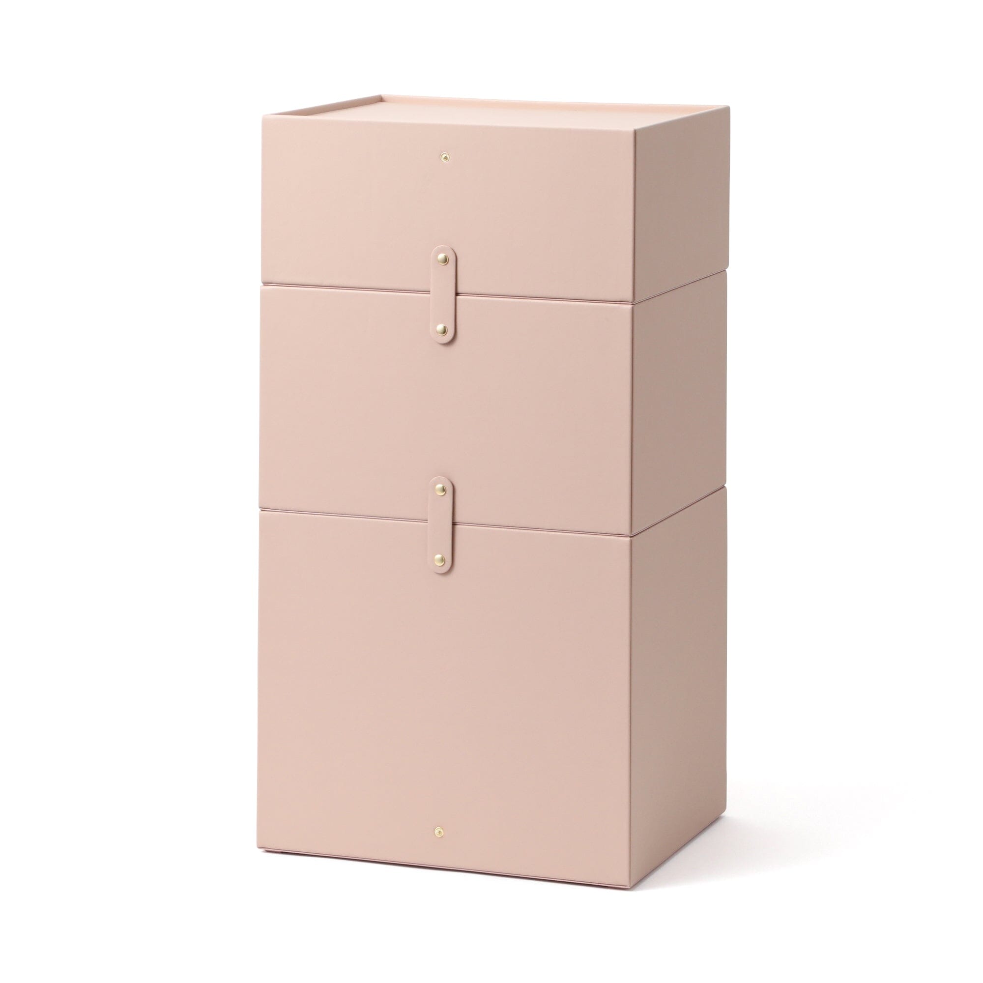 Embossed Stacking Drawer Organizer - Medium Pink for Bedroom, Bathroom & Office Storage | Plastic Drawer Bins with Textured Design