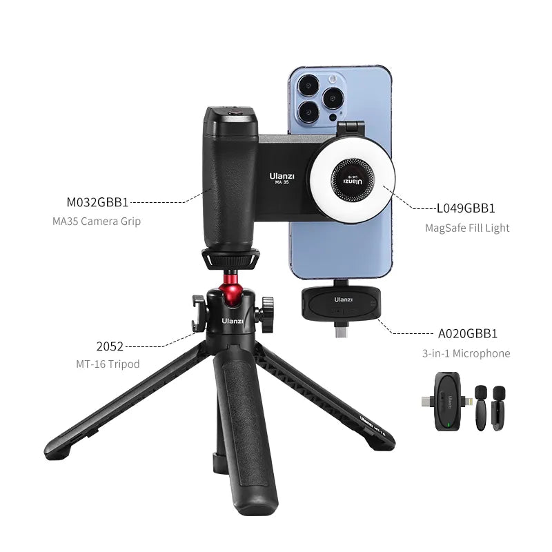 Ulanzi MA35 MagSafe Bluetooth Camera Shutter & Grip for iPhone - Wireless Remote Control for Smartphone Photography, Vlogging & Content Creation