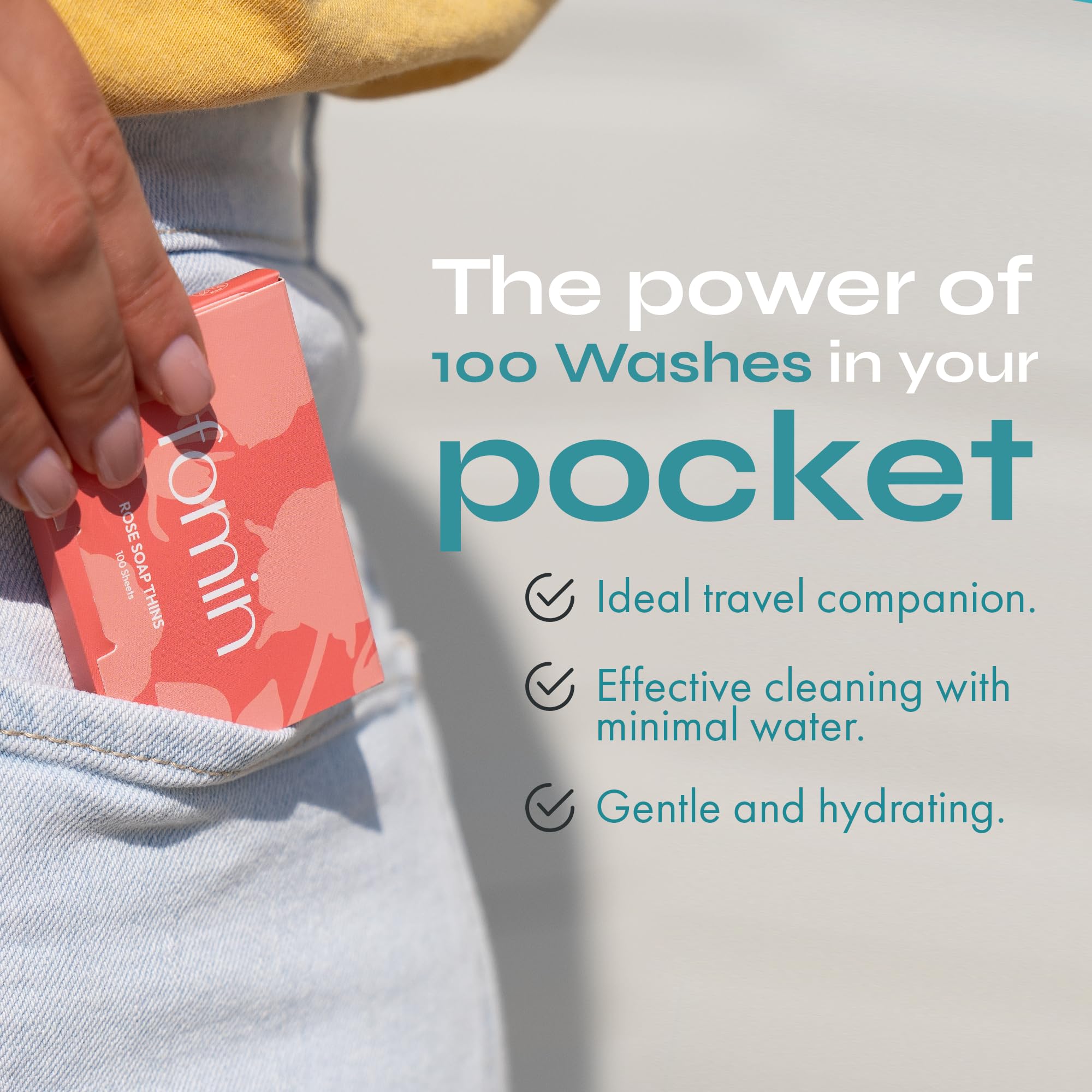FOMIN Antibacterial Paper Soap Sheets (200 Count) - Unscented, Portable & Dissolvable Hand Washing Soap for Travel, Camping, Hiking & Outdoor Activities - Ideal for On-the-Go Hygiene