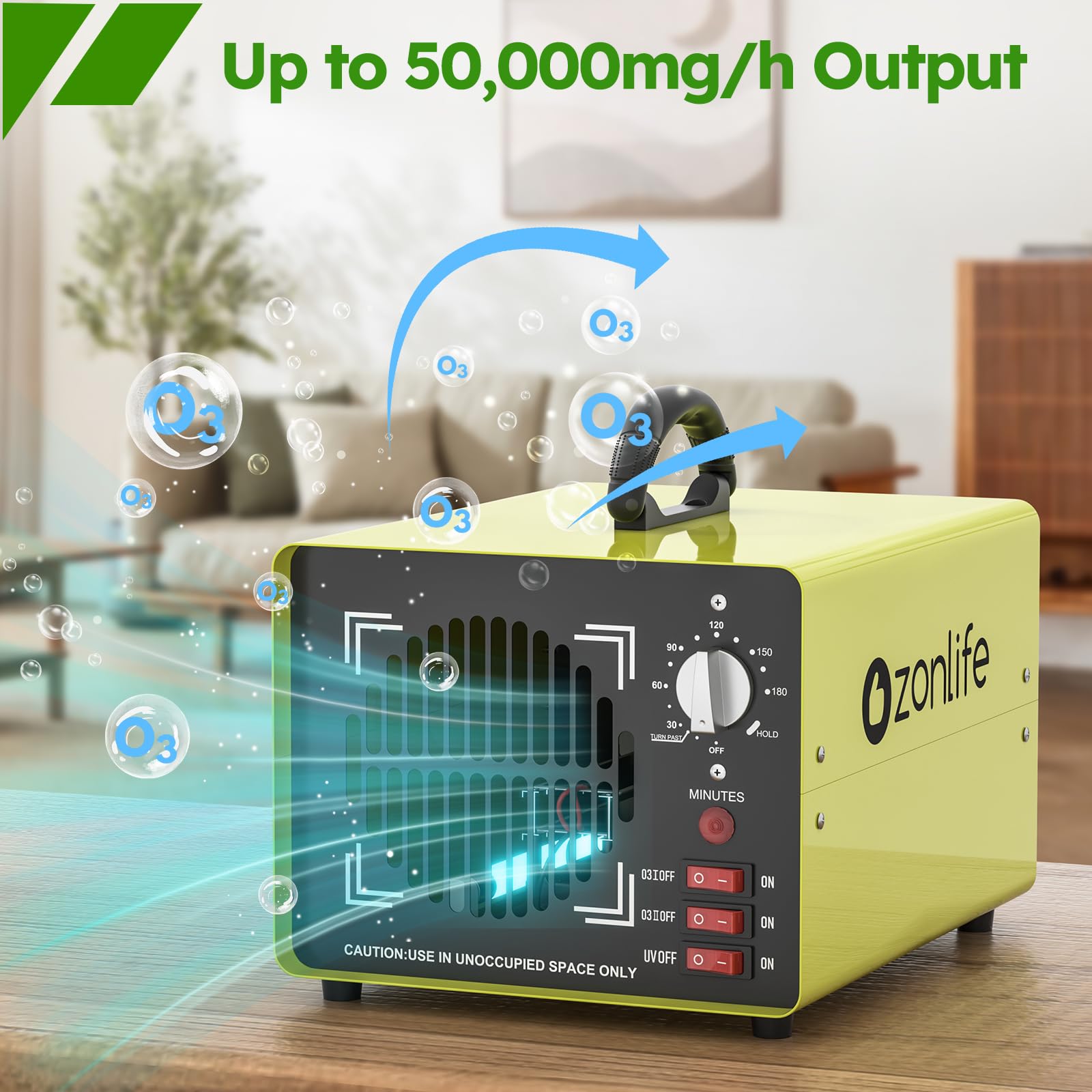 Dual Ozone Plate 25g/50g Odor Eliminator Machine - Industrial & Home Air Purifier with Ionizer for Large Spaces | Eliminates Smoke, Pet Odors & Mold in Basements, Offices & Restaurants