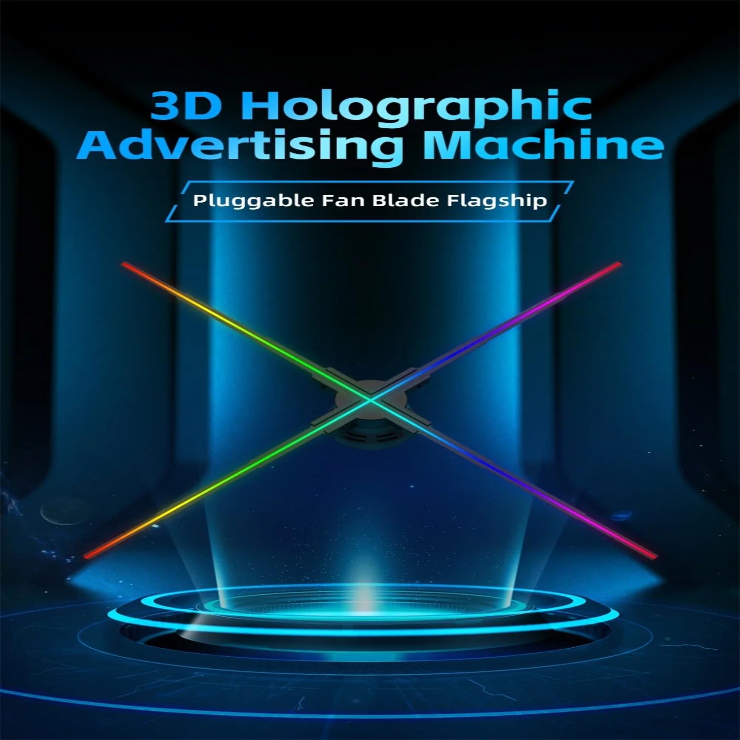 3D Hologram LED Fan - 39.4 Inch Large Holographic Display with 1184 LED Lights, 1440P High Brightness Naked Eye Hologram Projector for Business Exhibitions, Trade Shows & Retail Stores - Perfect for Advertising, Product Displays & Interactive Experiences