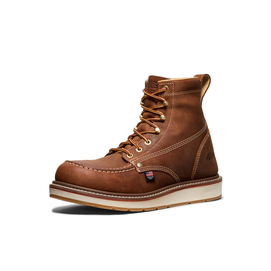 Men's Liberty 6 Soft Toe Work Boots - Genuine Leather Brown/Birch - Durable & Comfortable for Construction, Hiking & Outdoor Work