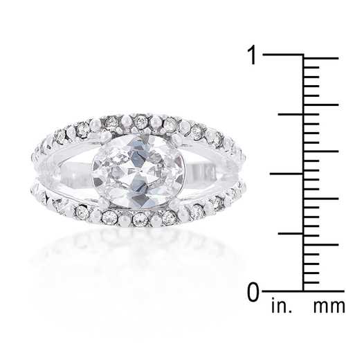 Elegant Clear Split Band Engagement Ring for Women - Sparkling Diamond Wedding Ring for Brides, Proposals & Anniversaries
