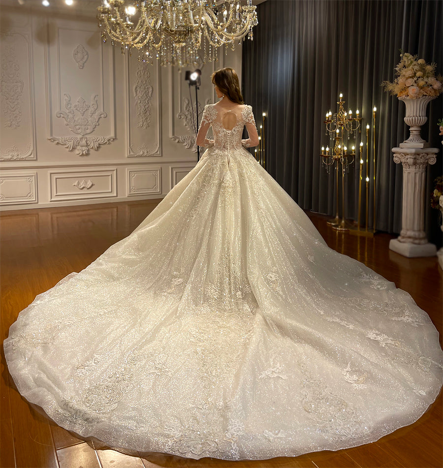 NS4268 Original Design Amanda Novias Luxury Bridal Wedding Dress 2023 - Elegant Lace Gown for Church Ceremony & Beach Weddings