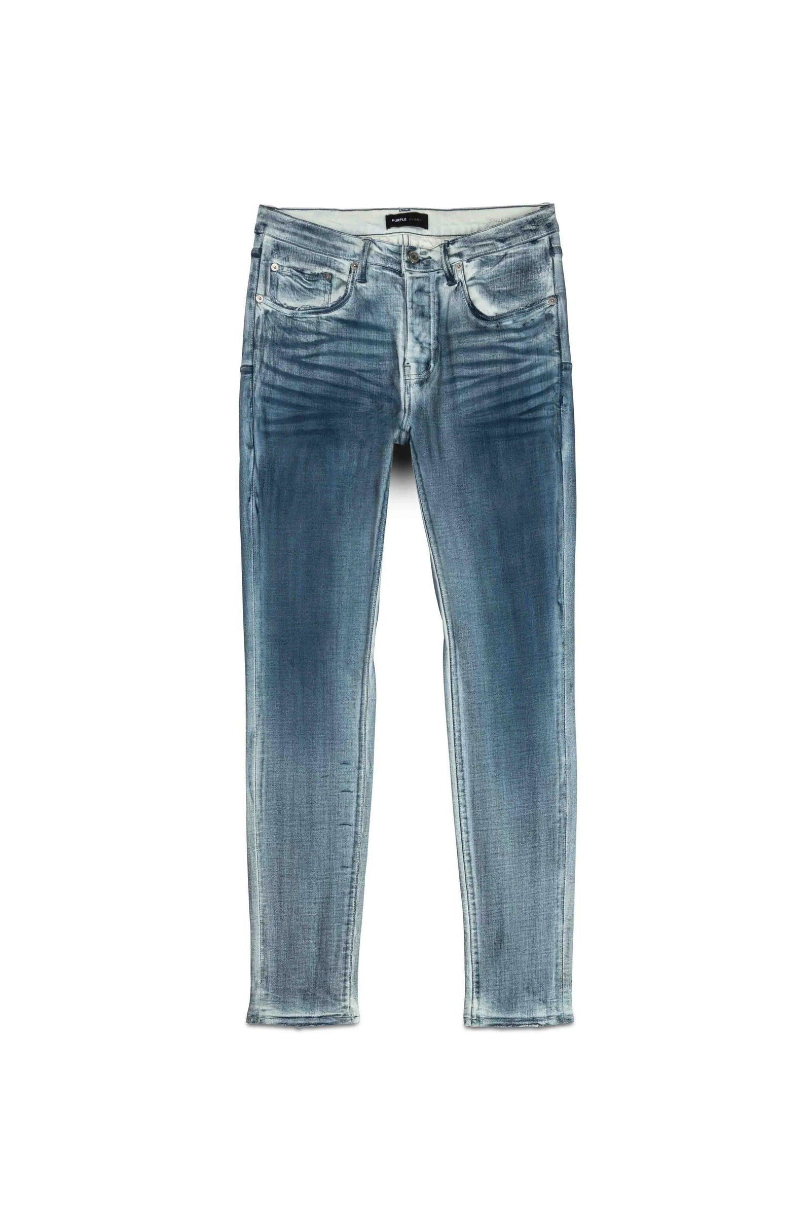 PURPLE BRAND P001 Stained Cobalt Blue Jeans - Trendy Distressed Denim Pants for Men & Women | Perfect for Casual Wear, Street Style & Night Out