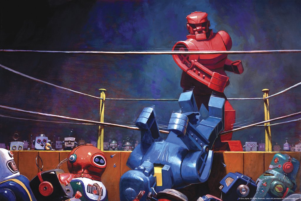 Eric Joyner Robots Final Blow Famous TV Show Wall Art Print Poster 12x18 - Perfect for Home Decor, Office & Gaming Room Wall Art