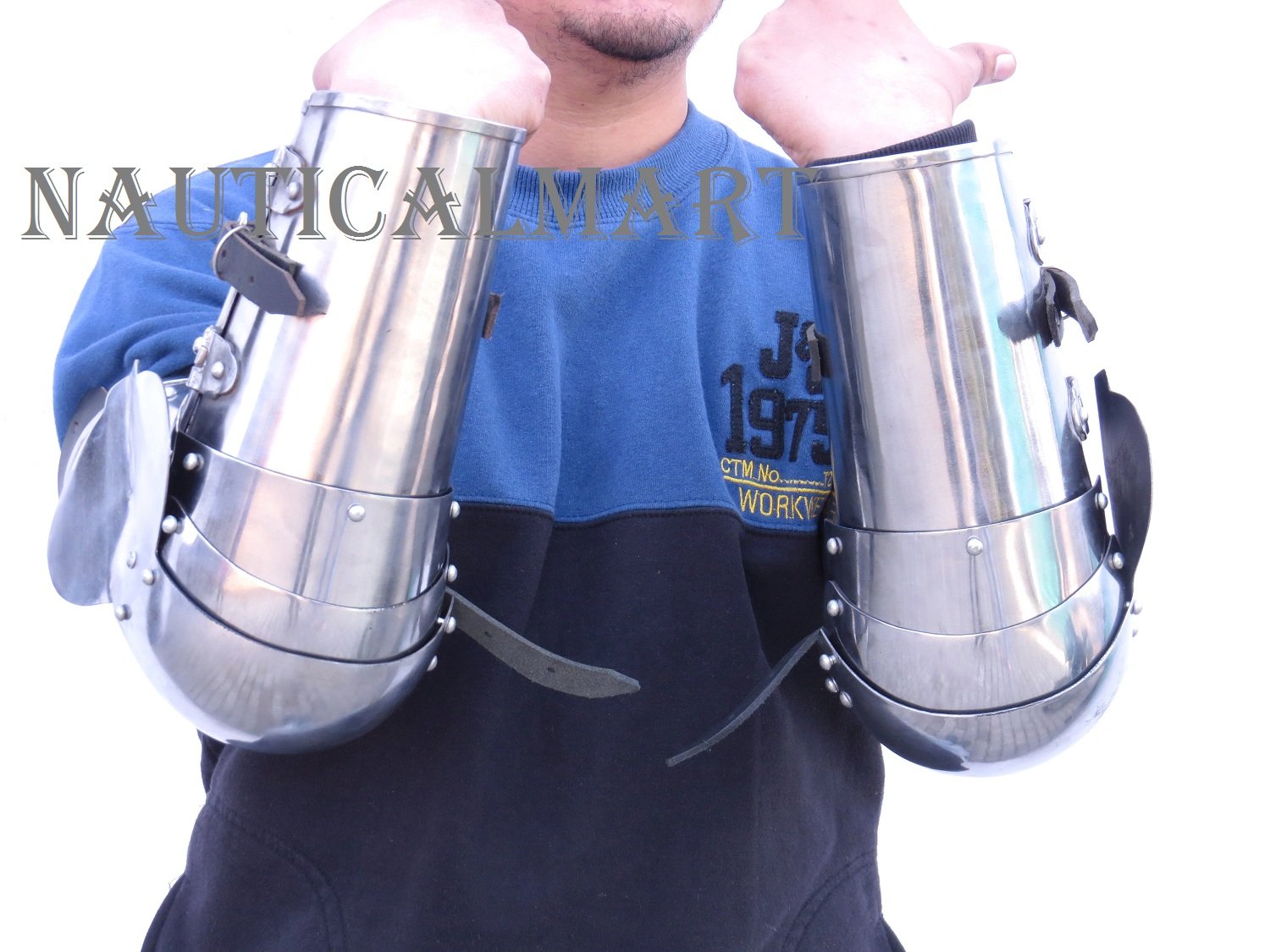 LARP Knight Arm Guards - Medieval Armor Bracers for Arm Protection | Costume Accessories for Renaissance Fairs, Halloween Cosplay & Historical Reenactments