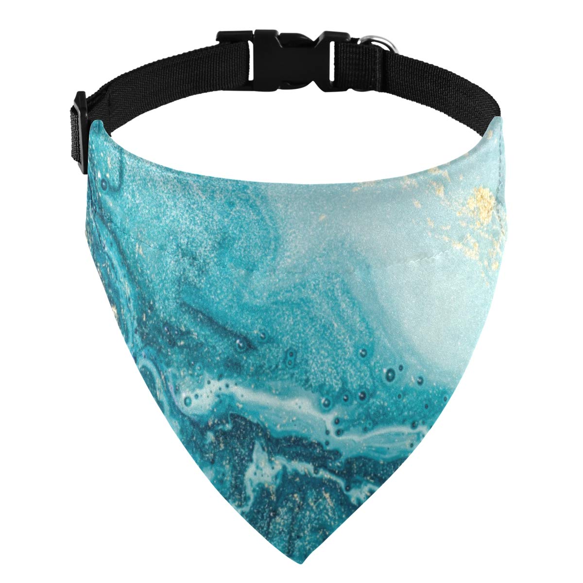 CHIFIGNO Adjustable Marble Wave Dog Bandana Collar - Stylish Triangle Bib Pet Accessory for Small Medium Large Dogs & Cats - Perfect for Holidays, Parties & Outdoor Adventures
