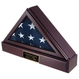 Premium Burial Flag Display Case for American Flags - Solid Wood Flag Box with Glass Front - Perfect for Military, Veterans & Memorial Displays - Home, Office & Funeral Tribute Decor