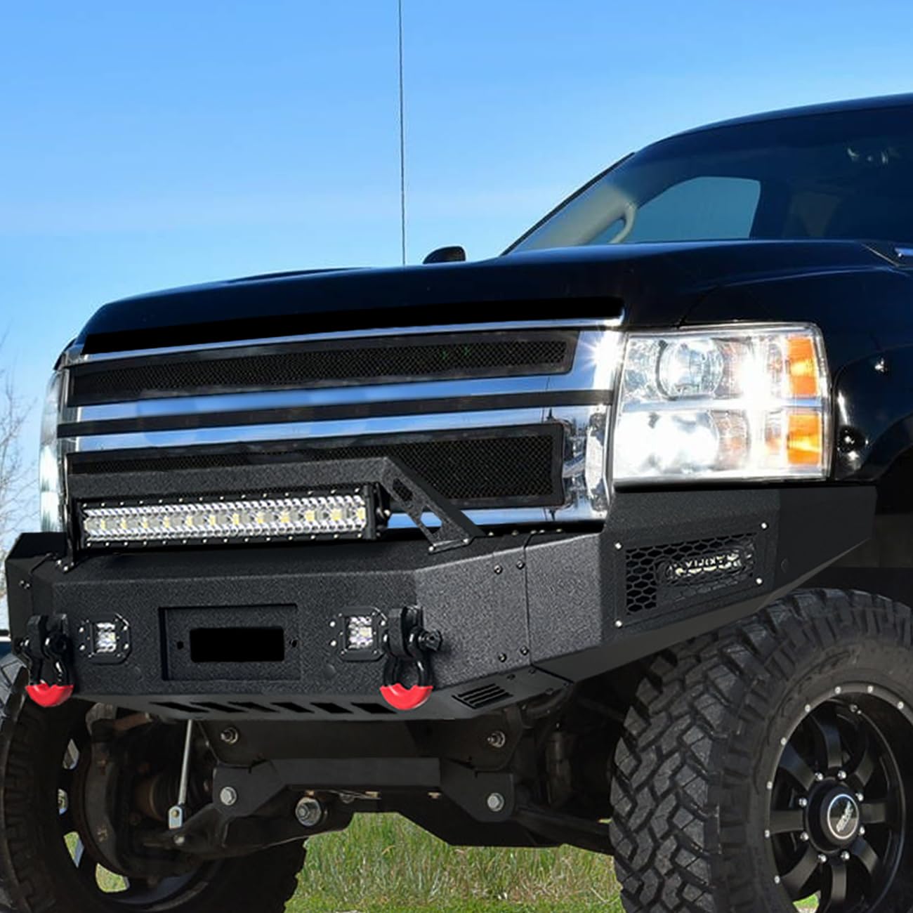 VIJAY Bumper for 2011-2014 Chevy Silverado 2500/3500 - Winch & Lights Ready | Off-Road Upgrade