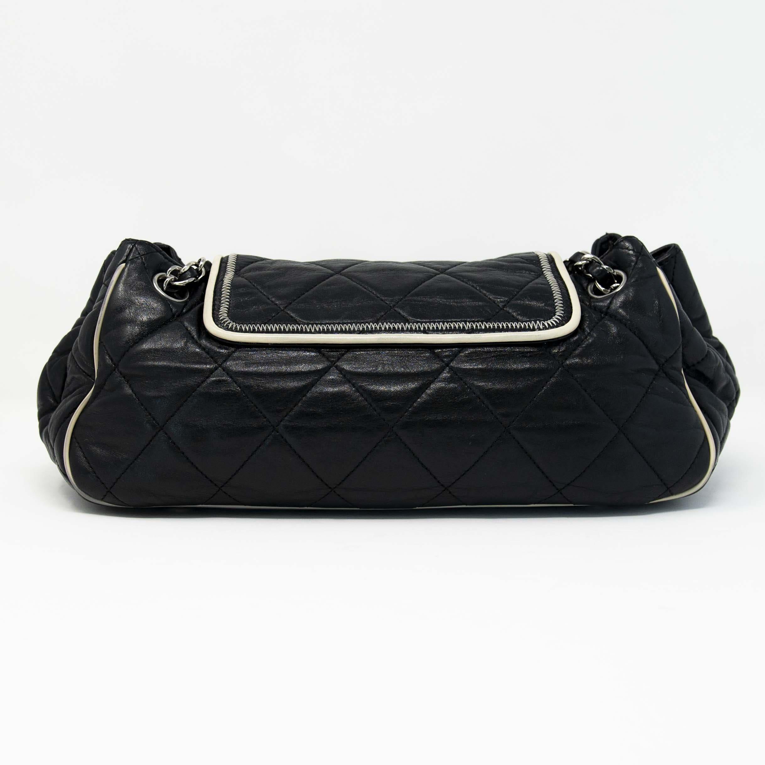 Chanel Black East West Mademoiselle Accordion Bag - Luxury Designer Crossbody Handbag for Women | Perfect for Evening Parties, Date Nights & Special Occasions