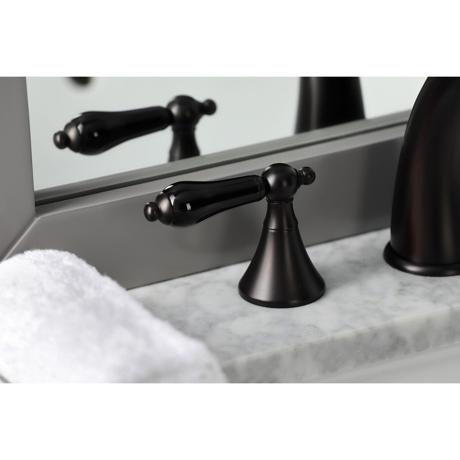Duchess Two-Handle 3-Hole Widespread Bathroom Faucet with Brass Pop-Up Drain - Elegant Deck Mount Sink Faucet for Modern Bathrooms (Perfect for Vanity, Powder Room & Guest Bath Installation)