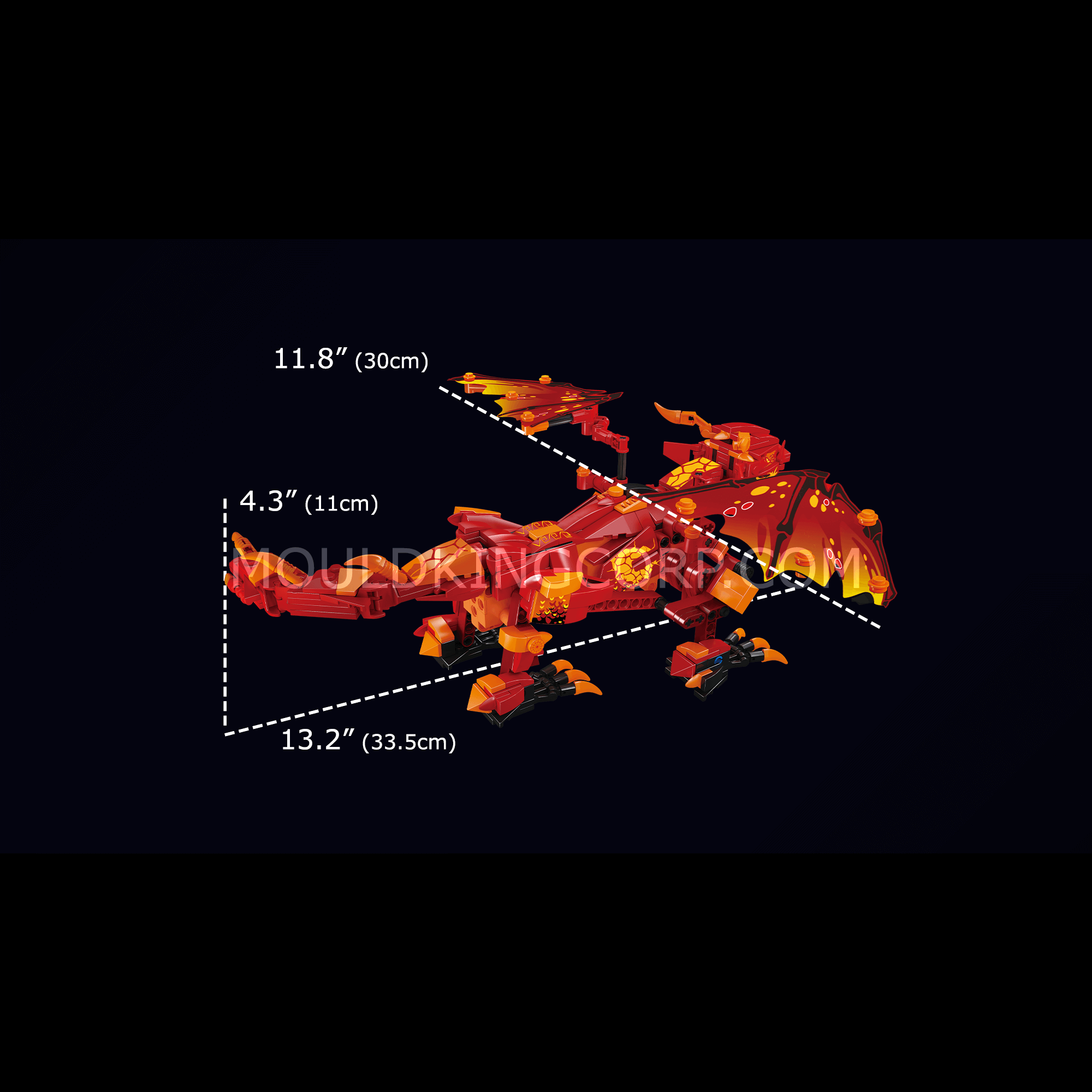 MOULD KING 13148 Remote Control Fire Dragon STEM Building Blocks Toy Set - 485 PCS Educational Construction Kit for Kids | Perfect for Birthday Gifts, STEM Learning & Creative Play