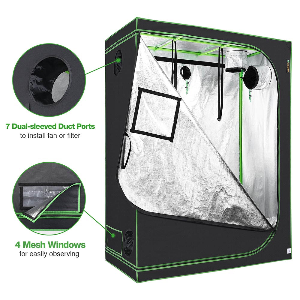 TheLAShop 5x2.7x6.7ft Hydroponic Mylar Reflective Grow Tent for Indoor Plants - Perfect for Home Gardening, Seed Starting & Hydroponic Systems