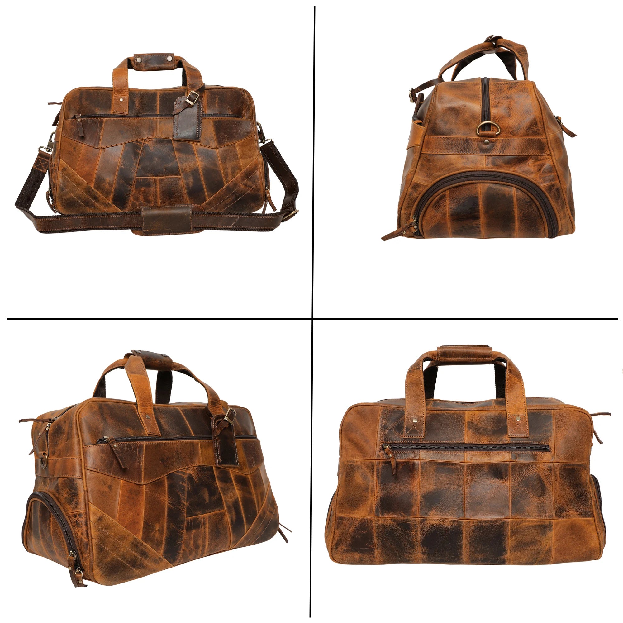 Premium John Leather Travel Duffle Bag - Waterproof & Spacious Carry-On Luggage for Men & Women - Perfect for Gym, Weekend Trips & Business Travel