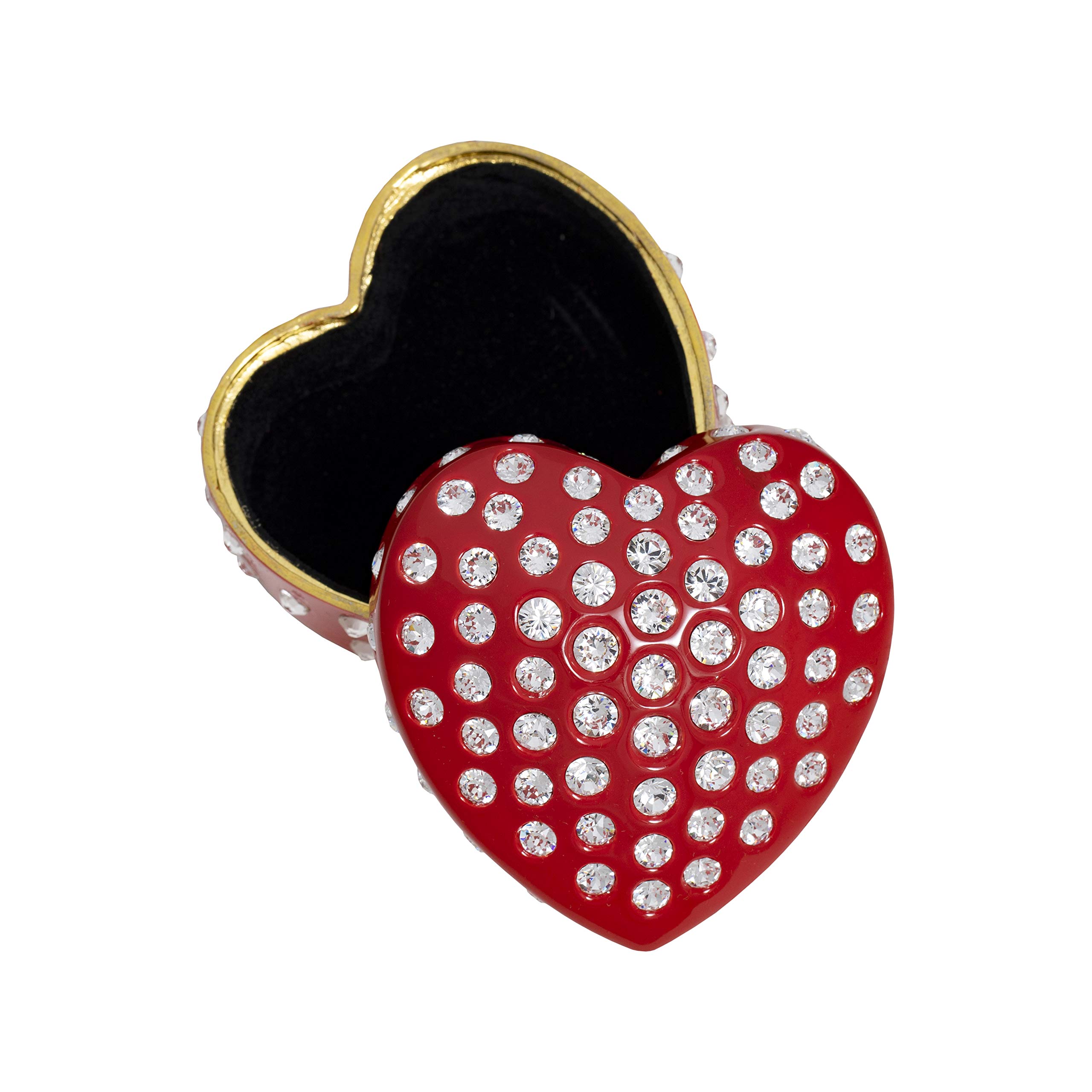 Elegant Sempre Heart Red Jewelry Box - Perfect for Necklaces, Rings & Earrings - Ideal for Gifts, Travel & Home Storage