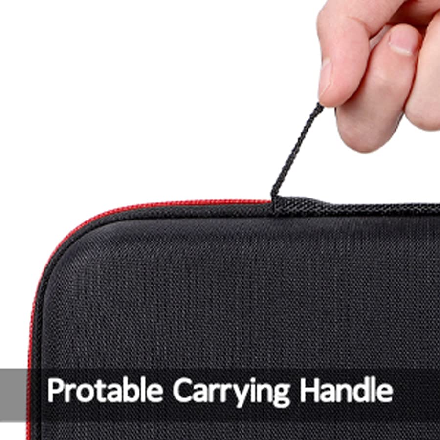 Vaguelly Wireless Microphone Hard EVA Carrying Case - Durable Travel Storage Bag for Dual Handheld Mics (Black/Red, 30x15cm) - Perfect for Studio, Live Performances & Outdoor Events