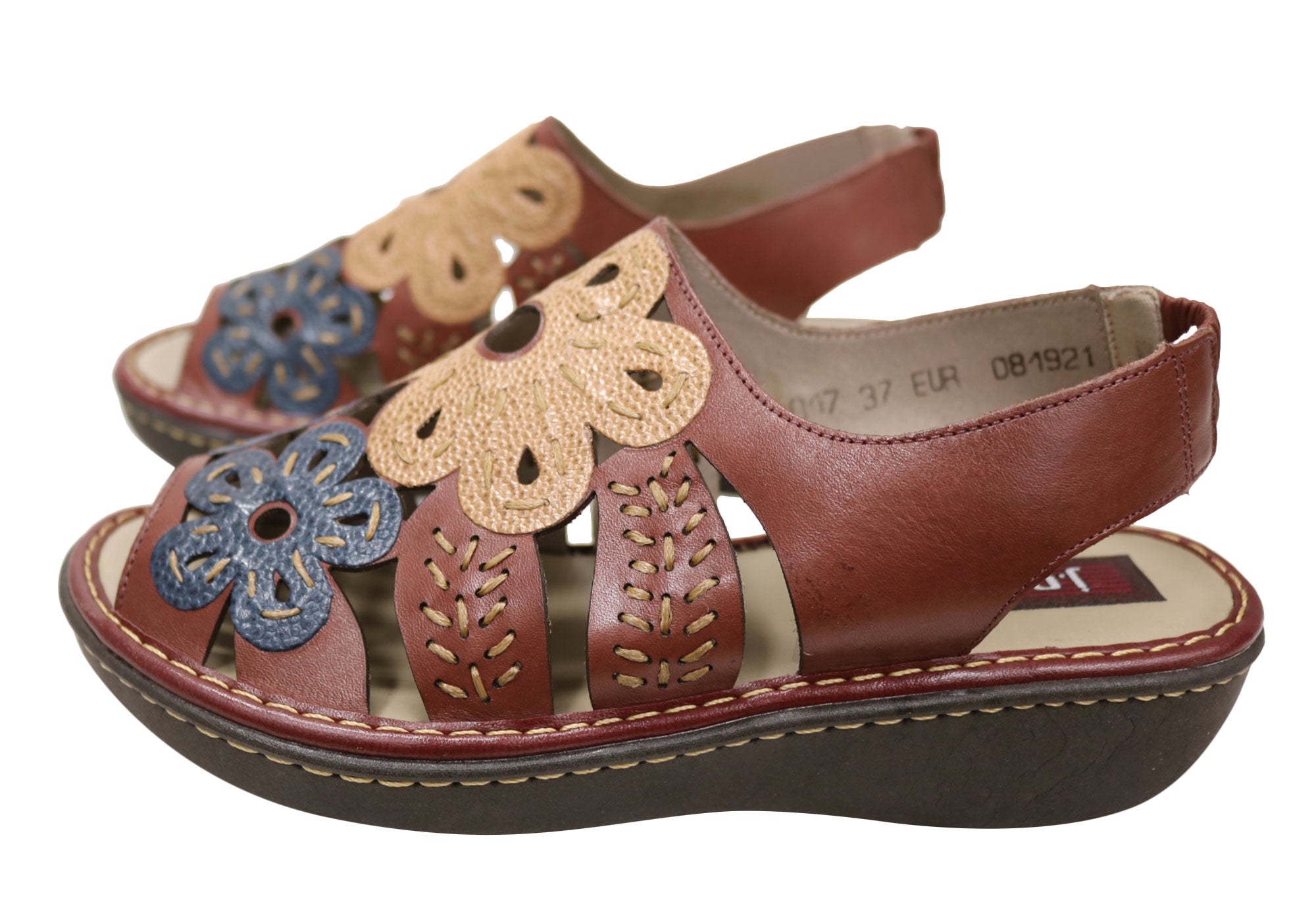 J Gean Women's Comfortable Leather Sandals - Handmade in Brazil - Perfect for Beach, Vacation & Summer Outfits