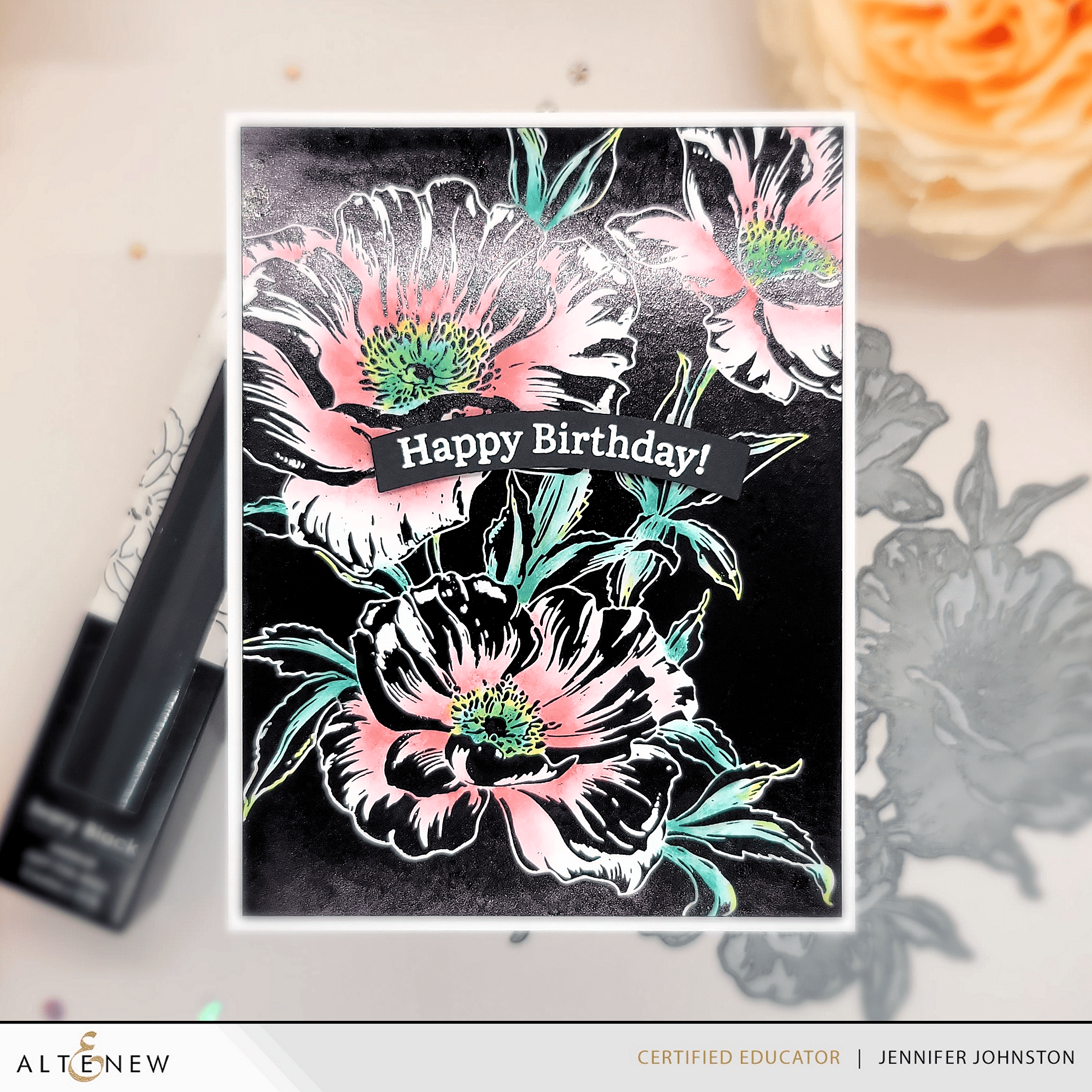 Inked Poppies Press Plate & Foil Plate for DIY Crafting, Scrapbooking & Card Making - Floral Design Metal Stamping Tool