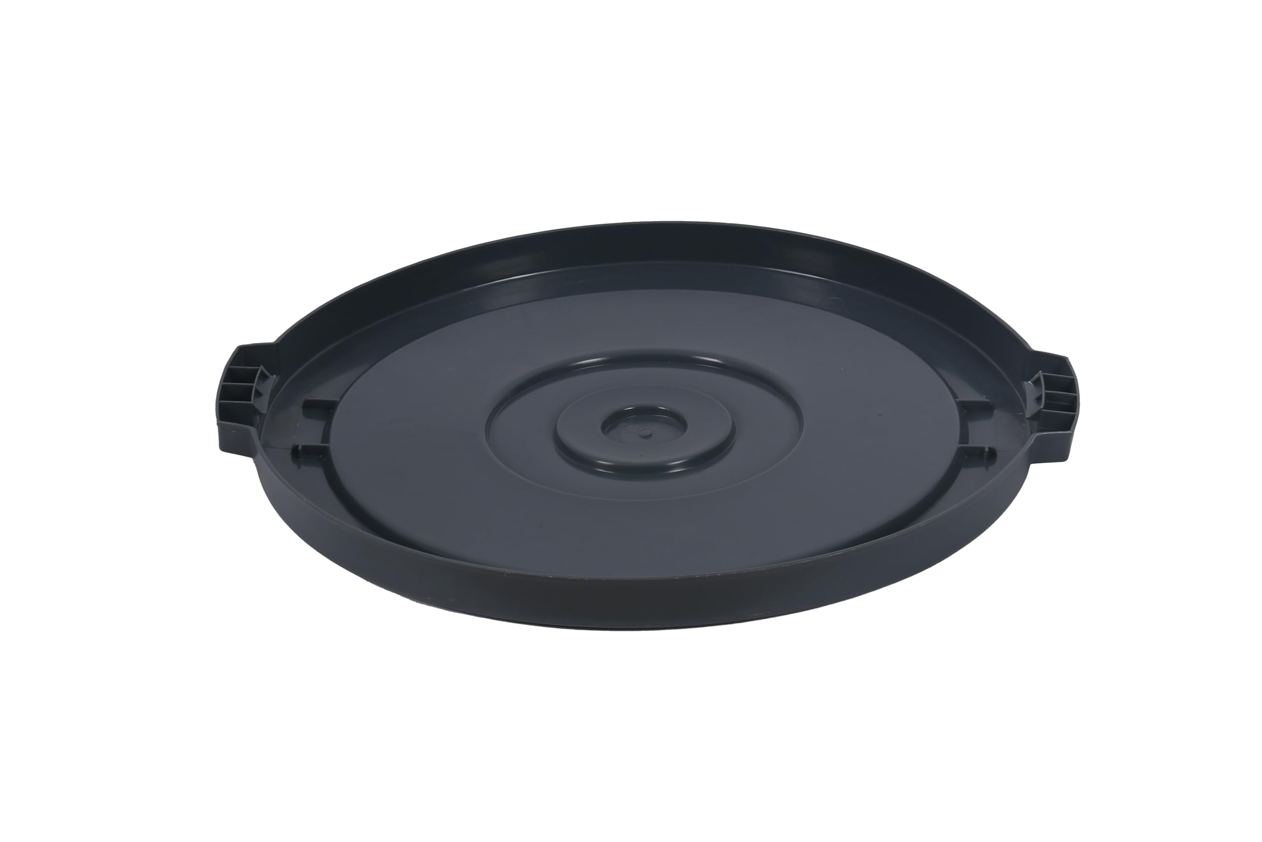 32 Gallon Round Trash Can Lid - Durable Gray Plastic Garbage Can Cover for Wastebasket - Perfect for Kitchen, Office, Garage & Outdoor Use