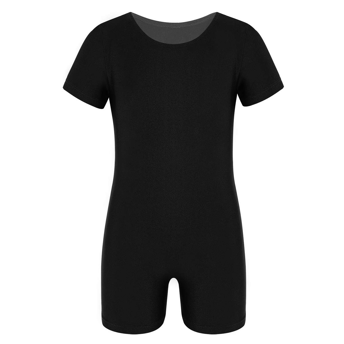 Hansber Kids Girls Boys Gymnastics Leotard Biketards Short Sleeve Ballet Dance Unitard Athletic Bodysuit for Ballet Class, Dance Competition & Gymnastics Practice