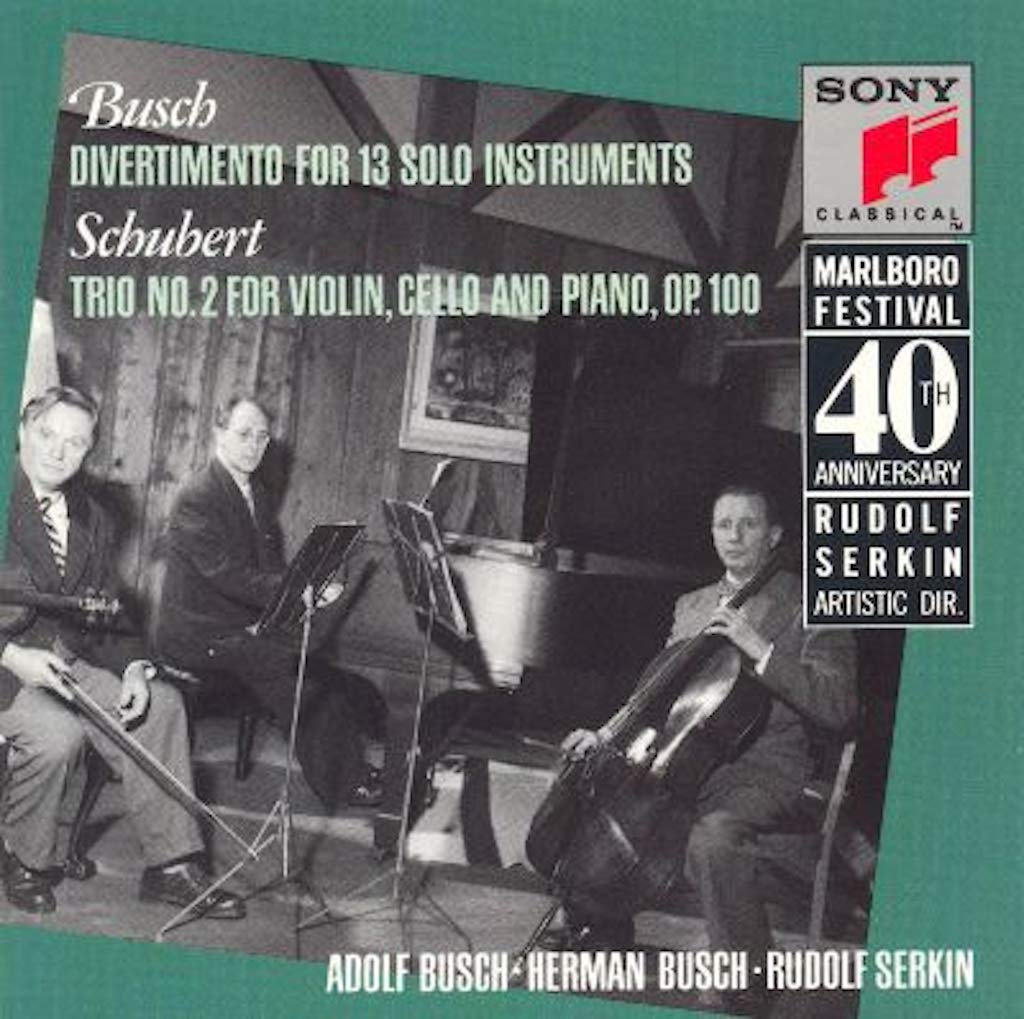 Busch: Divertimento for 13 Solo Instruments & Schubert: Trio No. 2 for Violin, Cello and Piano - Marlboro Festival 40th Anniversary Edition | Classical Music CD for Collectors, Audiophiles & Music Lovers | Perfect for Relaxation, Study & Dinner Parties
