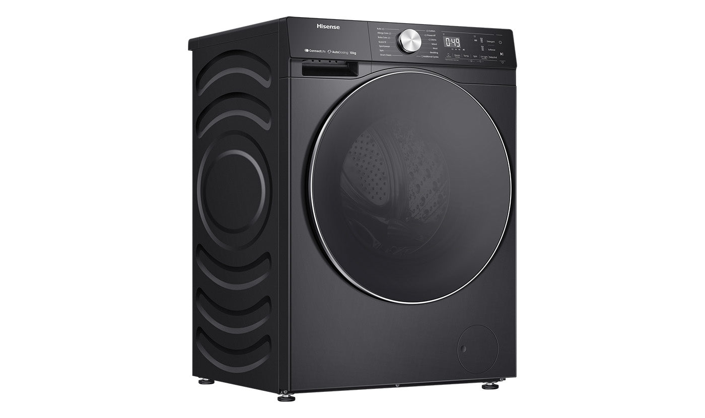 Hisense 10kg Series 7 Front Load Washing Machine - Energy Efficient, Quiet Operation, Large Capacity for Family Laundry - Perfect for Apartments & Homes (Charcoal Black HWFS1015AB)