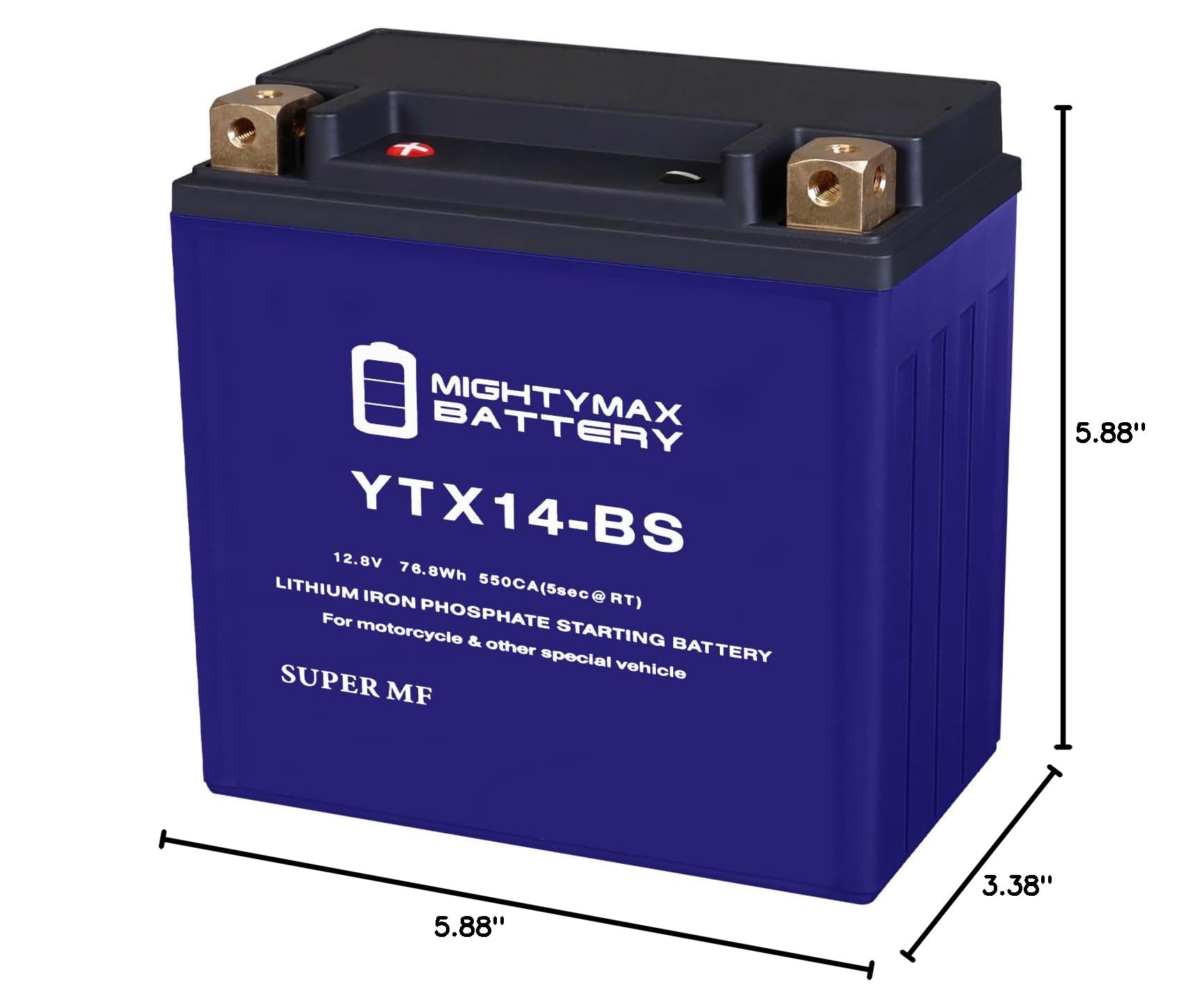 Mighty Max YTX14-BS Lithium Battery for Yamaha YFM250 Bear Tracker 01-04 - ATV Power Solution