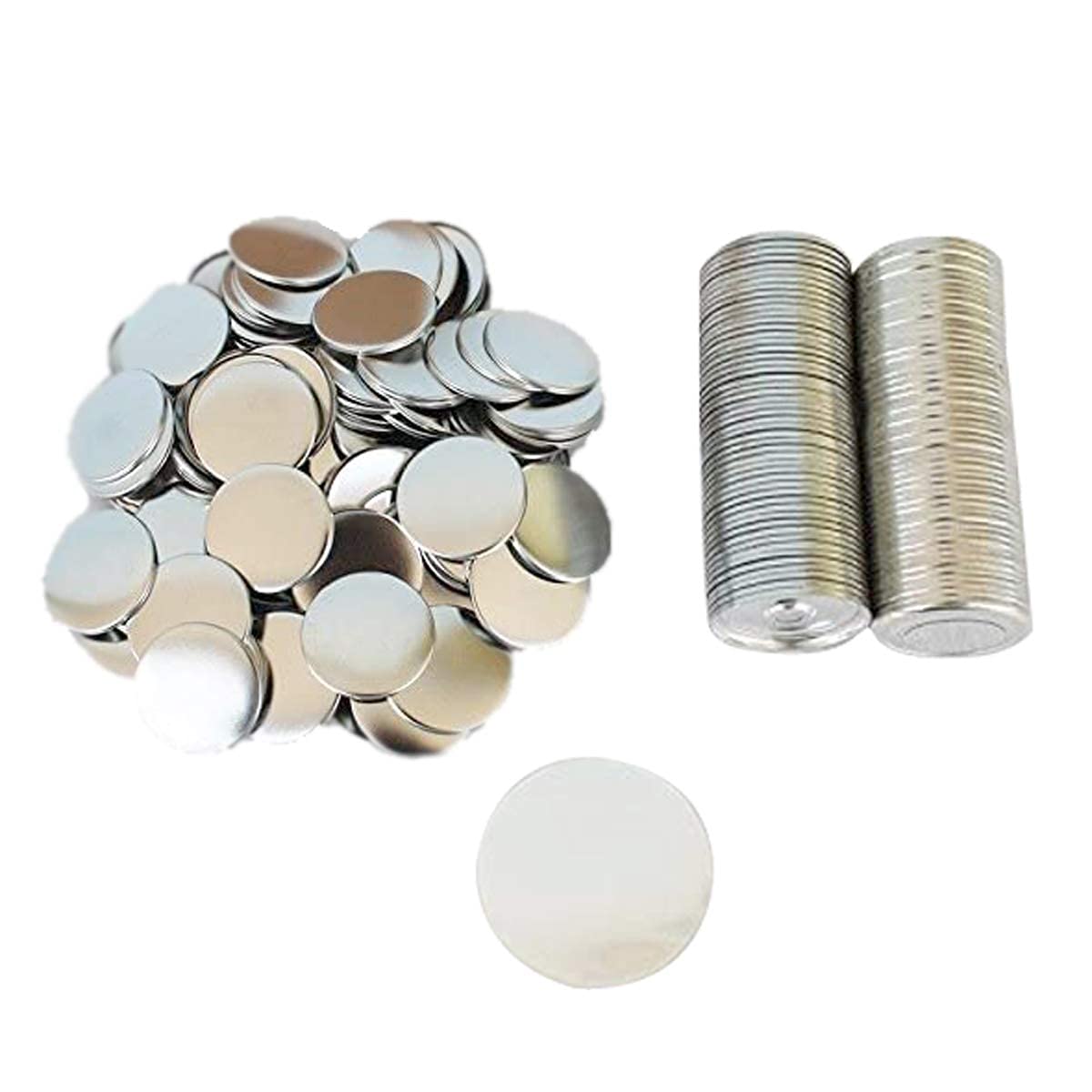 58mm (2-1/4 Inch) Button Maker Machine Parts & Supplies - 100 Sets for DIY Badges, Pins & Custom Buttons - Perfect for Crafts, Events, Promotions & School Projects