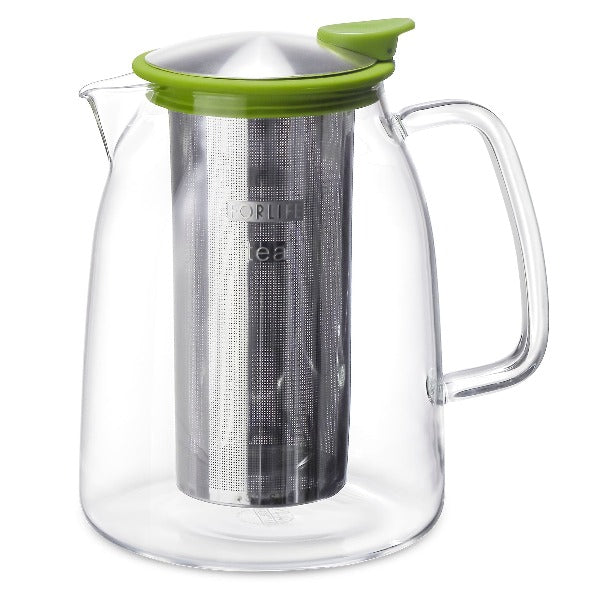 FORLIFE Mist Iced Tea Jug with Removable Basket Infuser - 68oz Glass Pitcher for Cold Brew Tea, Sun Tea & Iced Beverages - Perfect for Summer Parties, BBQs & Outdoor Gatherings