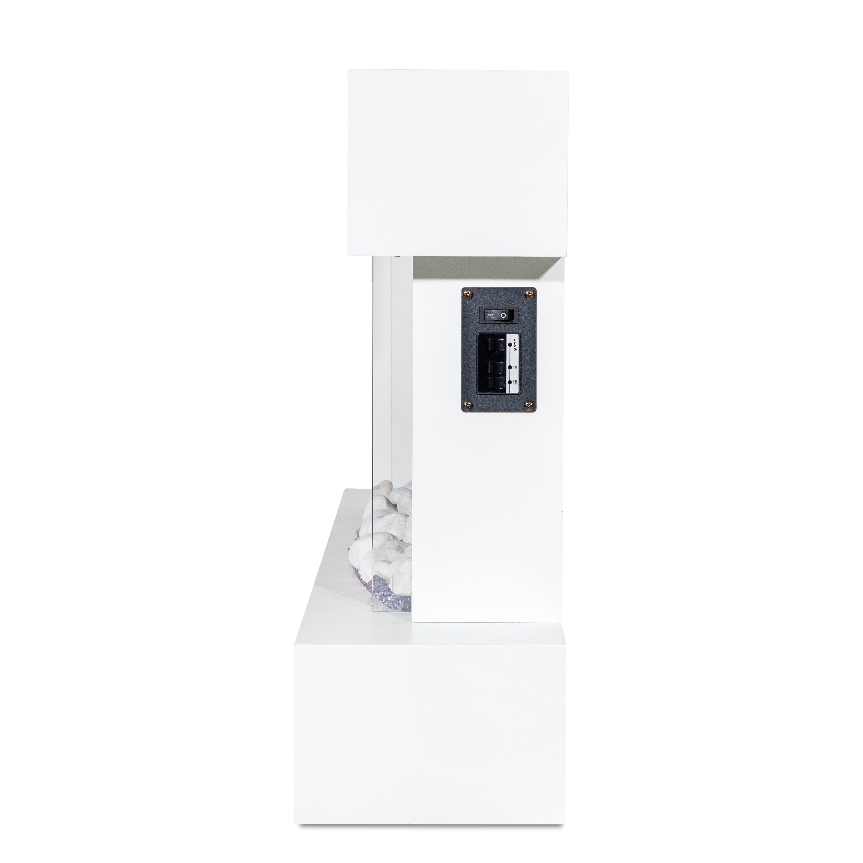 Baridi 46 Inch Electric Fireplace Wall Mounted with Realistic LED Flame Effects - White DH113 - Perfect for Living Room, Bedroom & Office Heating & Ambiance