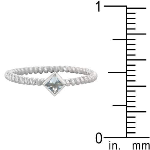 Twisted Petite Blue Topaz Solitaire Ring | 14K Gold Plated Sterling Silver Engagement Ring for Women | Perfect for Anniversary, Valentine's Day & Special Occasions